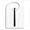 Bavoirs SB blanc motif cravatte 40x57cm (M)
